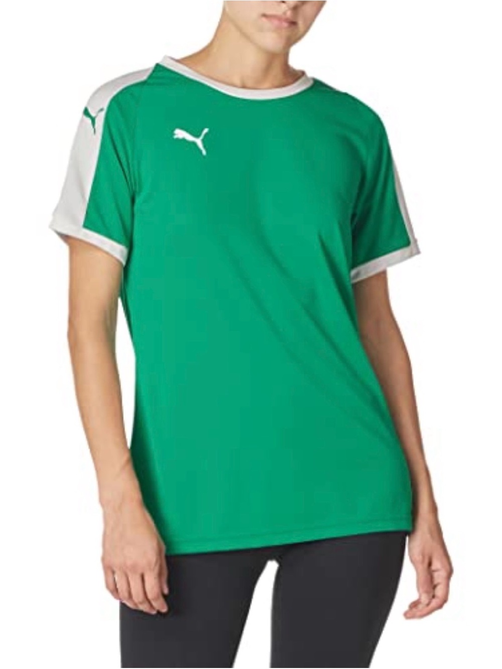 Puma Green & White Short Sleeve Dry cell Customizable Jersey Top Large NWT